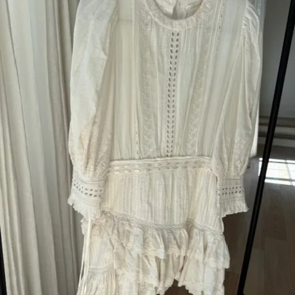 LoveShack Fancy White Lace Mini Dress - Picture 4 of 7